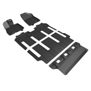 Toyota Sienna Floor Mat Set - Front + Rear - 3D MAXpider - Kagu Series - Black - `21-`24